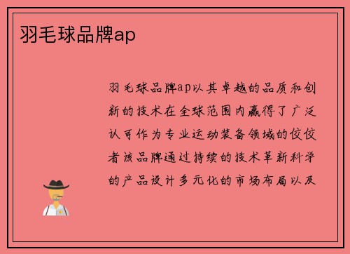 羽毛球品牌ap